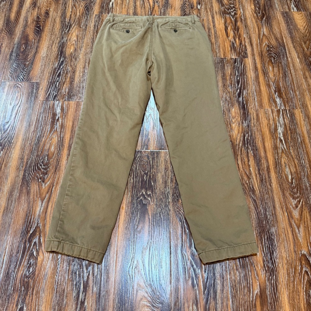 Eddie Bauer Womens 8 Flannel Lined Chino Pants Tan Khaki Plaid Straight Cotton